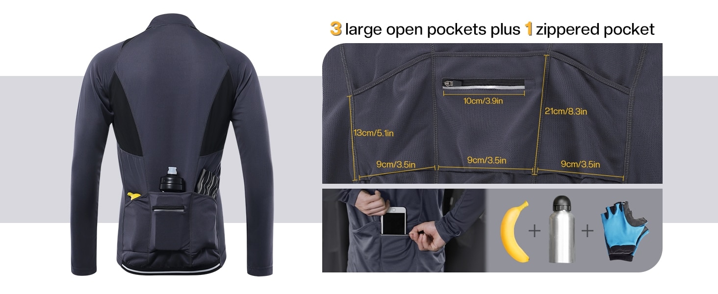 3 large open pockets